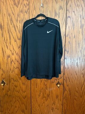 Nike Dri-FIT Running Shirt XXL Black Long Sleeve Reflective